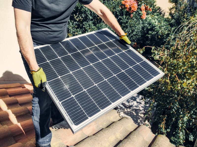 Clean solar panels producing maximum energy
